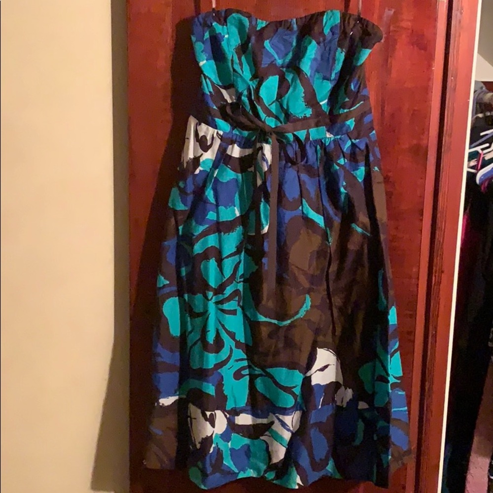 Strapless floral dress